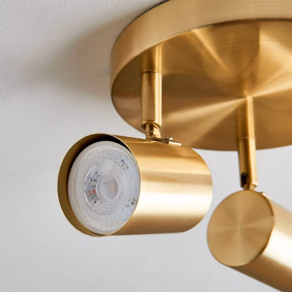 Pagazzi Hereford 3 Light Adjustable Ceiling Spotlight in Gold/Brass – 2