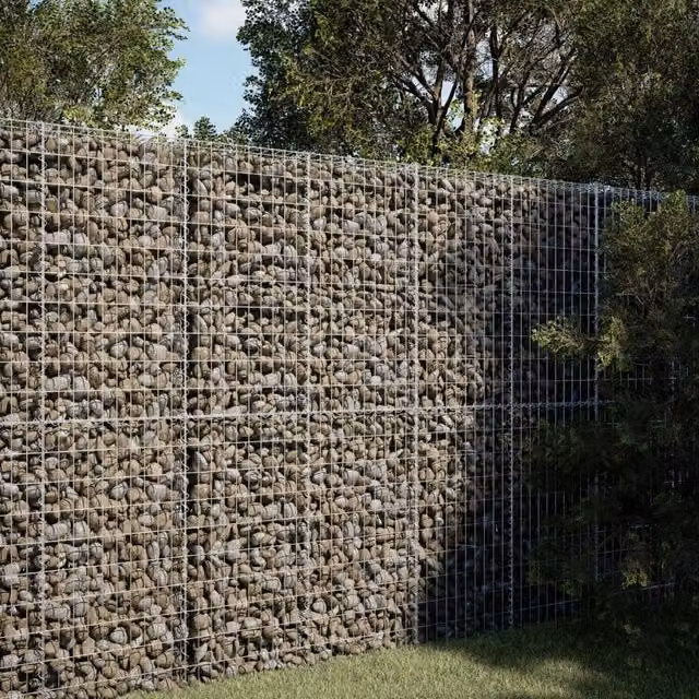 Berkfield Home Silver Galvanised Steel Gabion Basket with Cover, W: 150 cm, D: 100 cm, H: 200 cm – 1