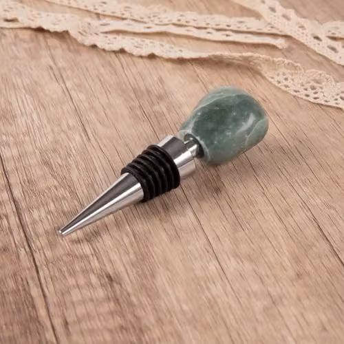 Myga Aventurine Green Gemstone Reusable Bottle Stopper for Wine, Champagne and Prosecco – 2
