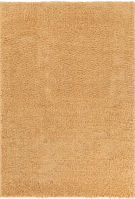 Desire Rugs Ainsley Modern Plain Shaggy Hallway Runner in Gold, W: 60 cm, L: 220 cm