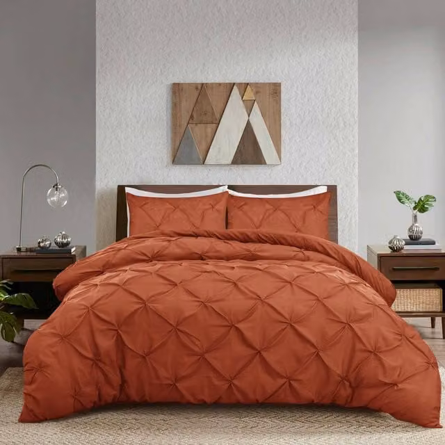 Cotton Passion Microfibre Duvet Cover and Pillowcase Set in Brown and Orange, W/D/H: 200 x 200 cm and 50 x 75 cm