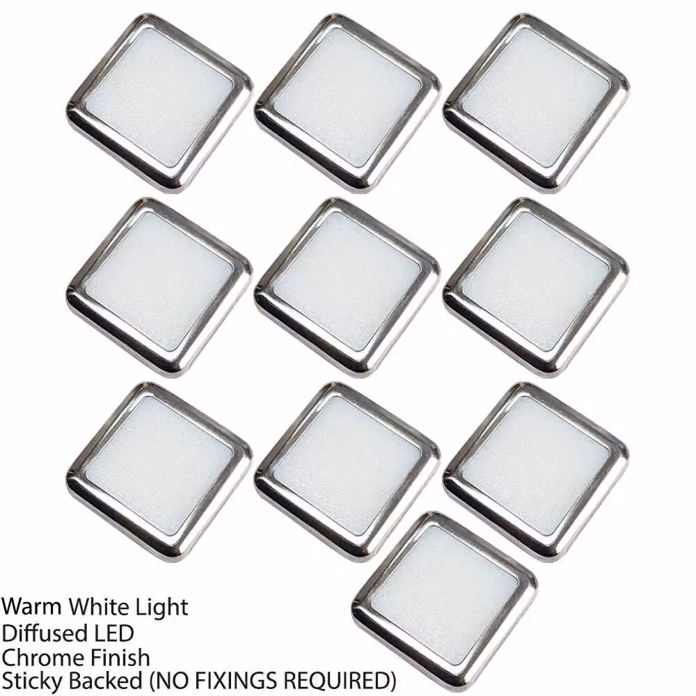 Loops Square LED Plinth Light Kit in Warm White with Stainless Steel Finish for Kitchen and Bathroom Use – 2