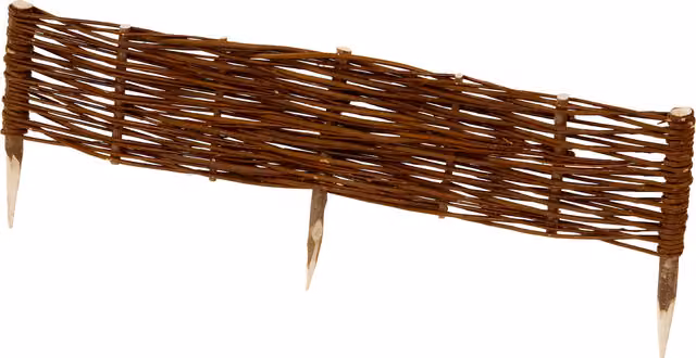 Primrose Pack of 2 Woven Willow Garden Border Edging Hurdle Pieces, Brown