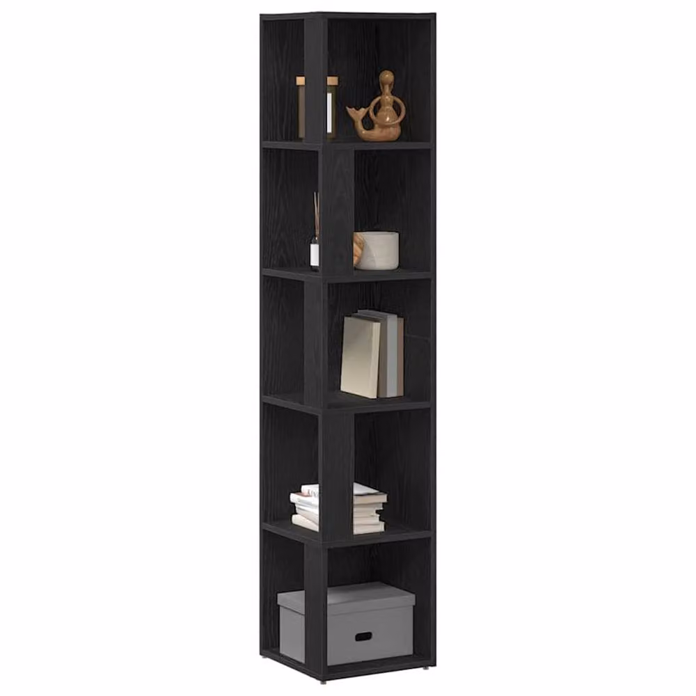 Berkfield Home Corner Cabinet in Black Oak, W/D/H: 33 x 33 x 164.5 cm – 3