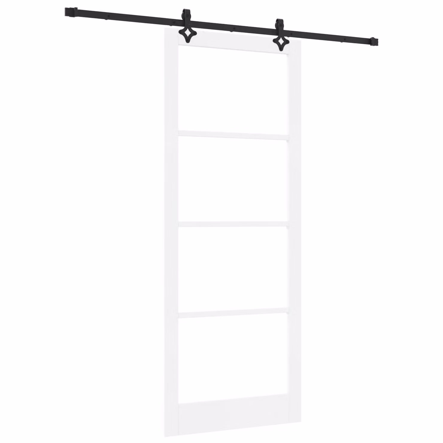 Berkfield Home Modern White Lacquered Solid Wood Sliding Door with Hardware Set W: 93 cm, H: 232 cm – 2