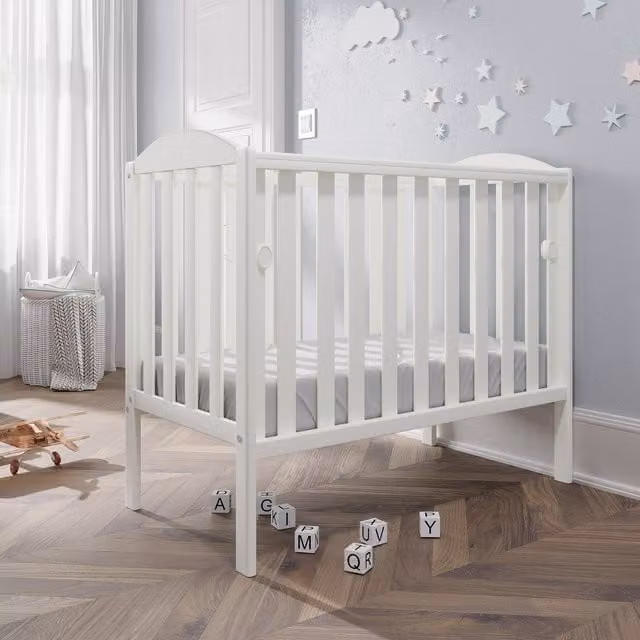 Viculii Modern Space Saver Baby Cot in White