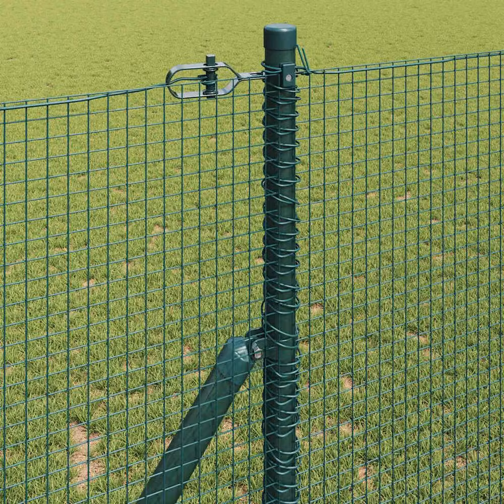 Berkfield Home Green Welded Wire Fence with 13 Posts, Steel, 1.4 x 25 m – 3