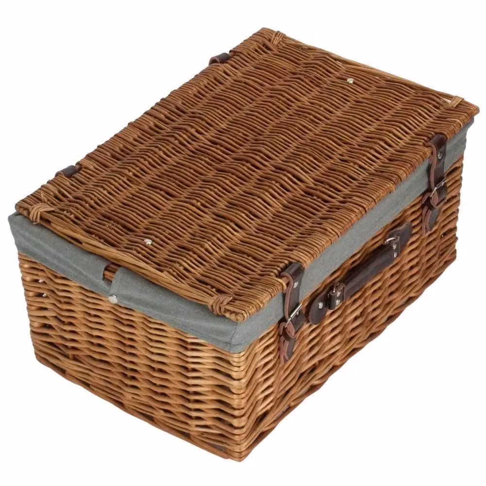 Red Hamper Double Steamed Picnic Basket with Grey Lining, 51 cm – 2