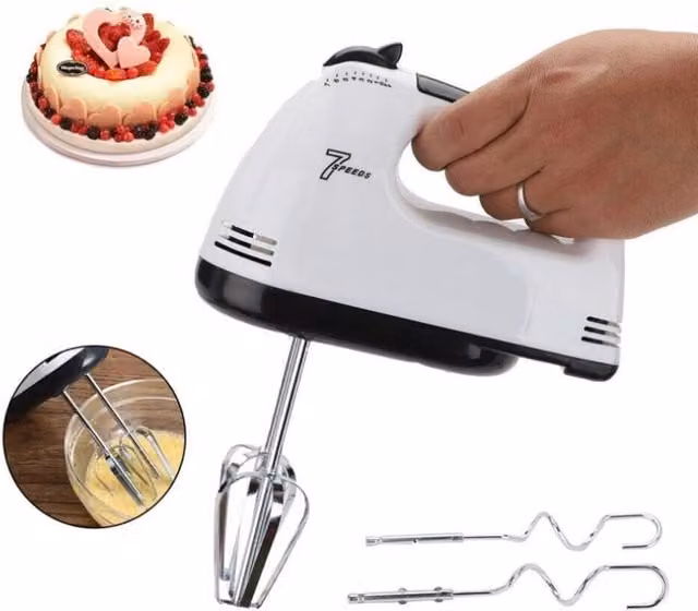 PAWNORA 7 Speed Electric Hand Held Mixer in White