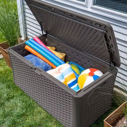 Rowlinson Oregon 507L Garden Storage Box in Stone Grey, W140 x D72 x H69 cm – 3