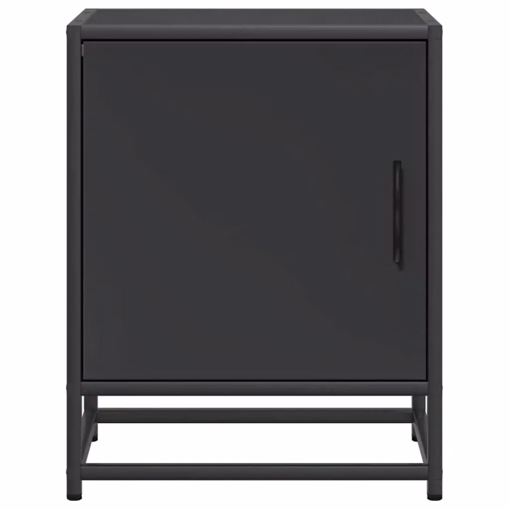 Berkfield Home Set of 2 Black Bedside Cabinets in Engineered Wood and Metal, W/D/H: 40 x 31 x 50 cm – 5