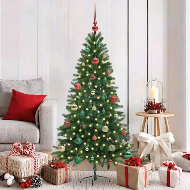 Berkfield Home Green Christmas Tree with 150 LEDs and Stand, Height: 150 cm