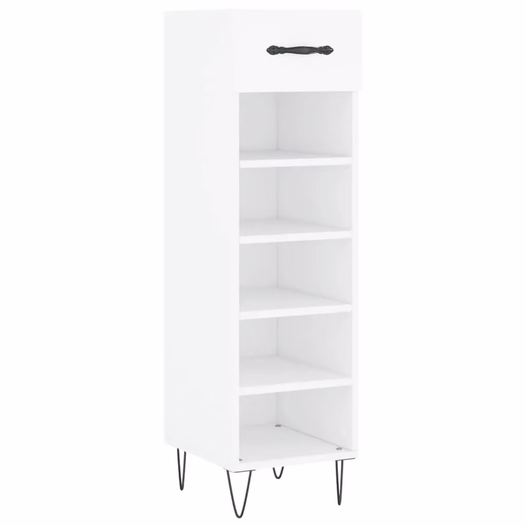 Berkfield Home White Shoe Cabinet with Internal Shelves and Doors, W/D/H: 30 x 35 x 105 cm – 2
