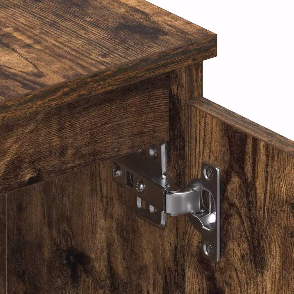 Berkfield Home Smoked Oak TV Cabinet in Brown, W/D/H: 140 x 40 x 35.5 cm – 5