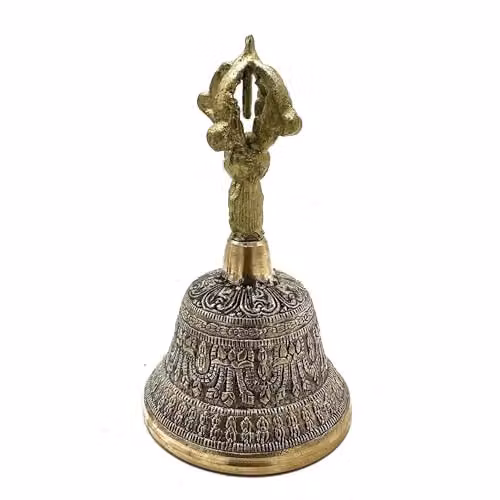 KDMD Large Tibetan Tingsha Bell in Gold, W/D/H: 7.5 x 13 x 7.5 cm