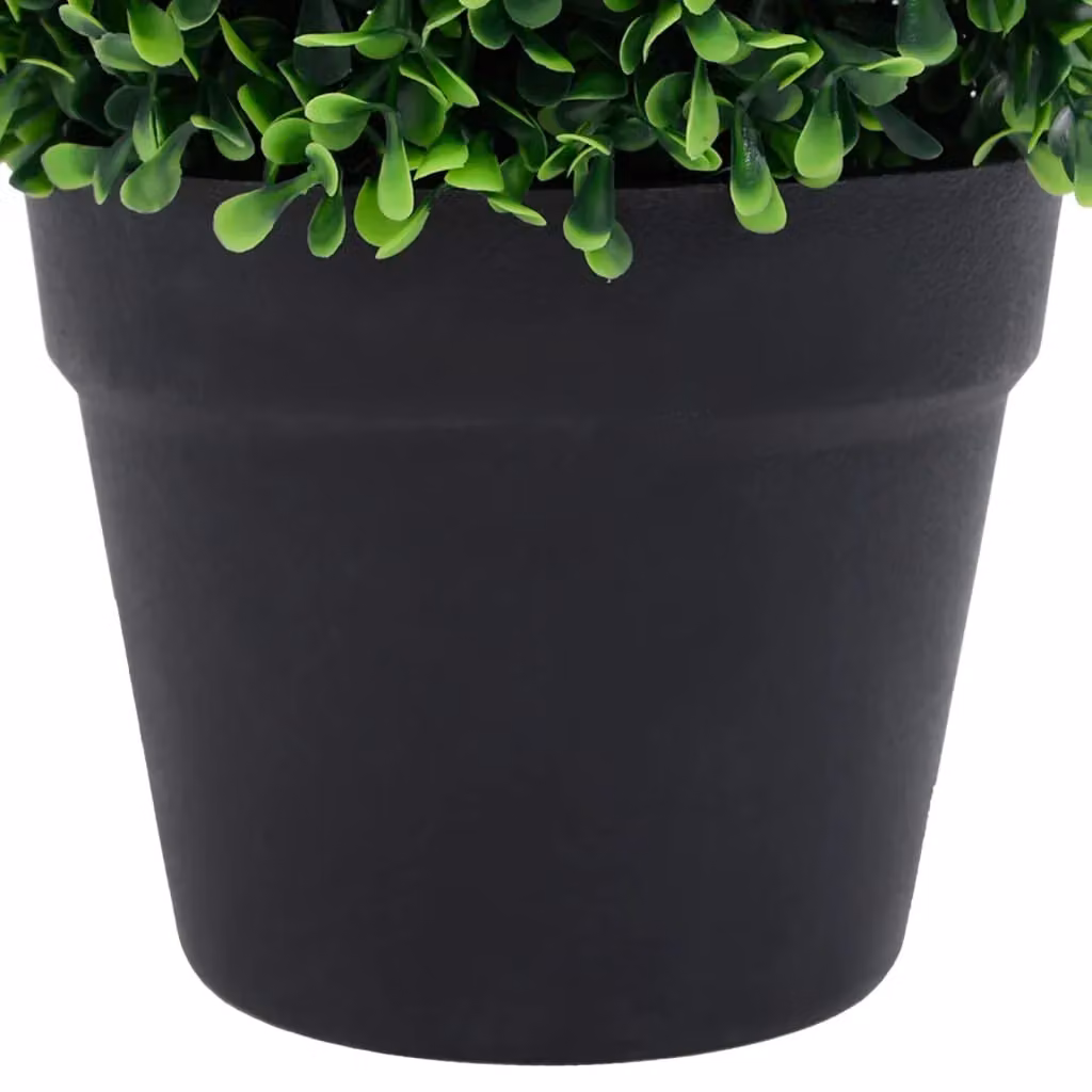 Berkfield Home Set of 2 Green Artificial Ball Shaped Boxwood Plants with Pots, Height: 32 cm – 5