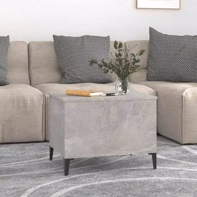 Berkfield Home Decorative Coffee Table in Concrete Grey, W: 60 cm, D: 44.5 cm, H: 45 cm