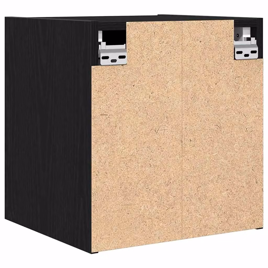 Berkfield Home Wall-Mounted Bedside Cabinet in Black, W/D/H: 38 x 34 x 40 cm – 4