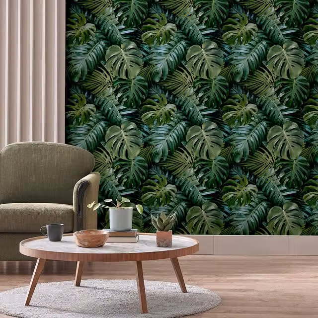 Arthouse Living Wall Botanical Floral Wallpaper in Green