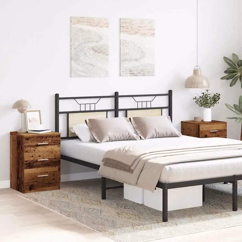 Berkfield Home Set of 2 Bedside Cabinets in Old Wood, W/D/H: 38 x 35 x 55 cm – 3