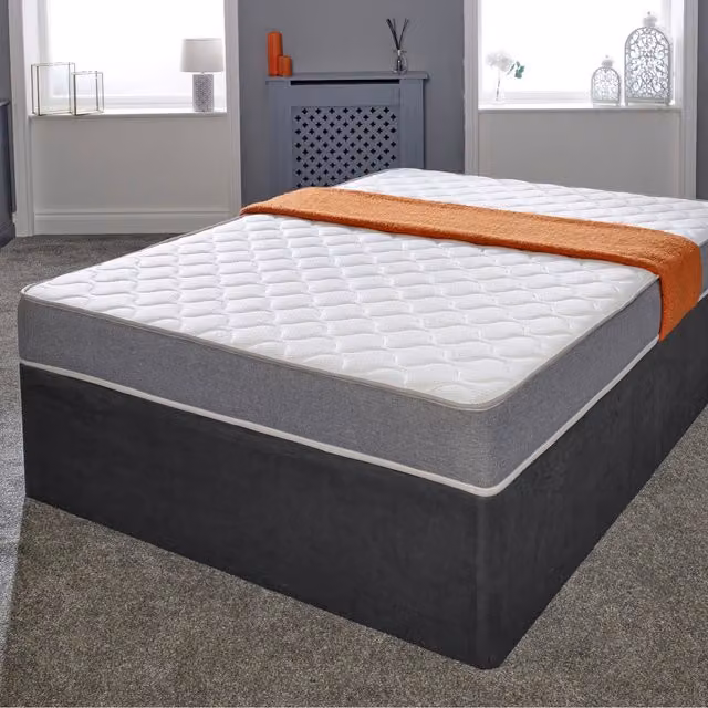 eXtreme Comfort Ltd Cooltouch Essentials Grey Hybrid Memory Foam Spring Mattress, White, W/D/H: 90 x 190 x 18 cm