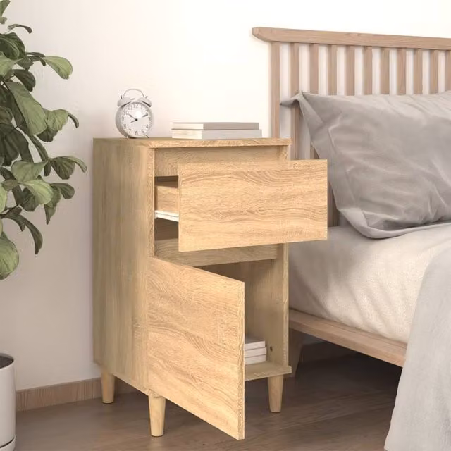Berkfield Home Elegant Bedside Cabinets, 2 Piece Set, Sonoma Oak, Brown, W/D/H: 40 x 35 x 70 cm – 1