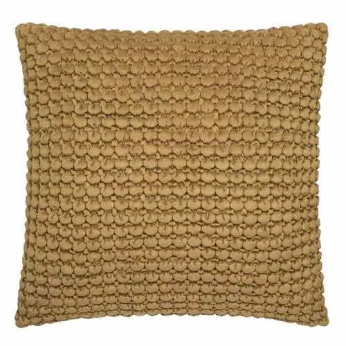 Appletree Bobble Velvet Filled Cushion in Yellow, W/D/H: 55 x 55 x 55 cm – 2