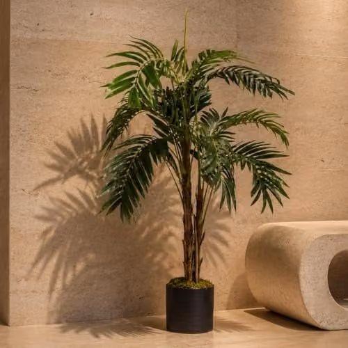 Leaf Design UK Large Realistic Artificial Palm Tree, Green, Height: 120 cm – 2