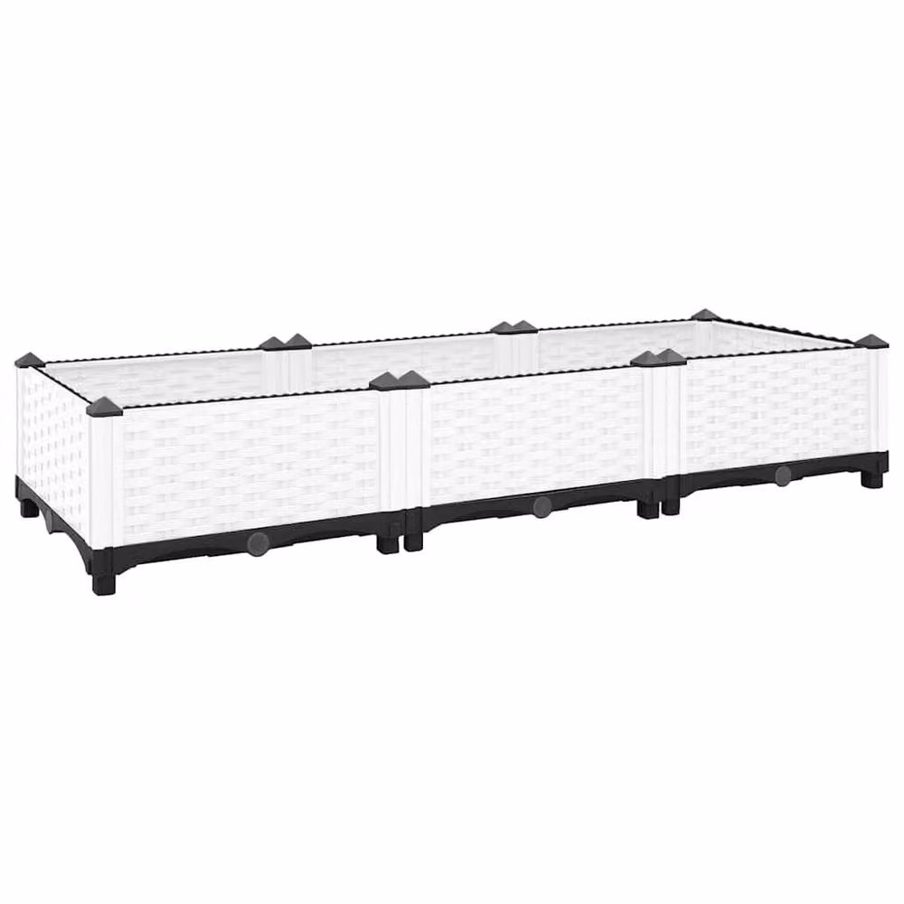 Berkfield Home White Plastic Raised Bed W/D/H: 120 x 40 x 23 cm – 2