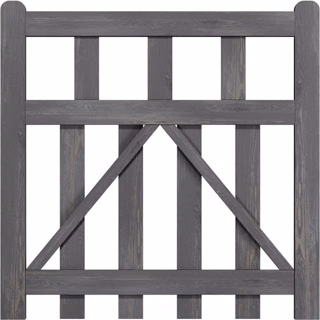 Darphe Wooden Garden Gate with Chevron Bracing in Grey, Width: 90 cm