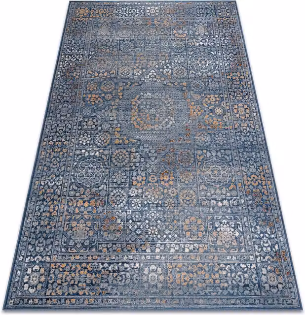 RugsX Vintage Blue Wool Rectangular Rug, W: 80 cm, L: 150 cm