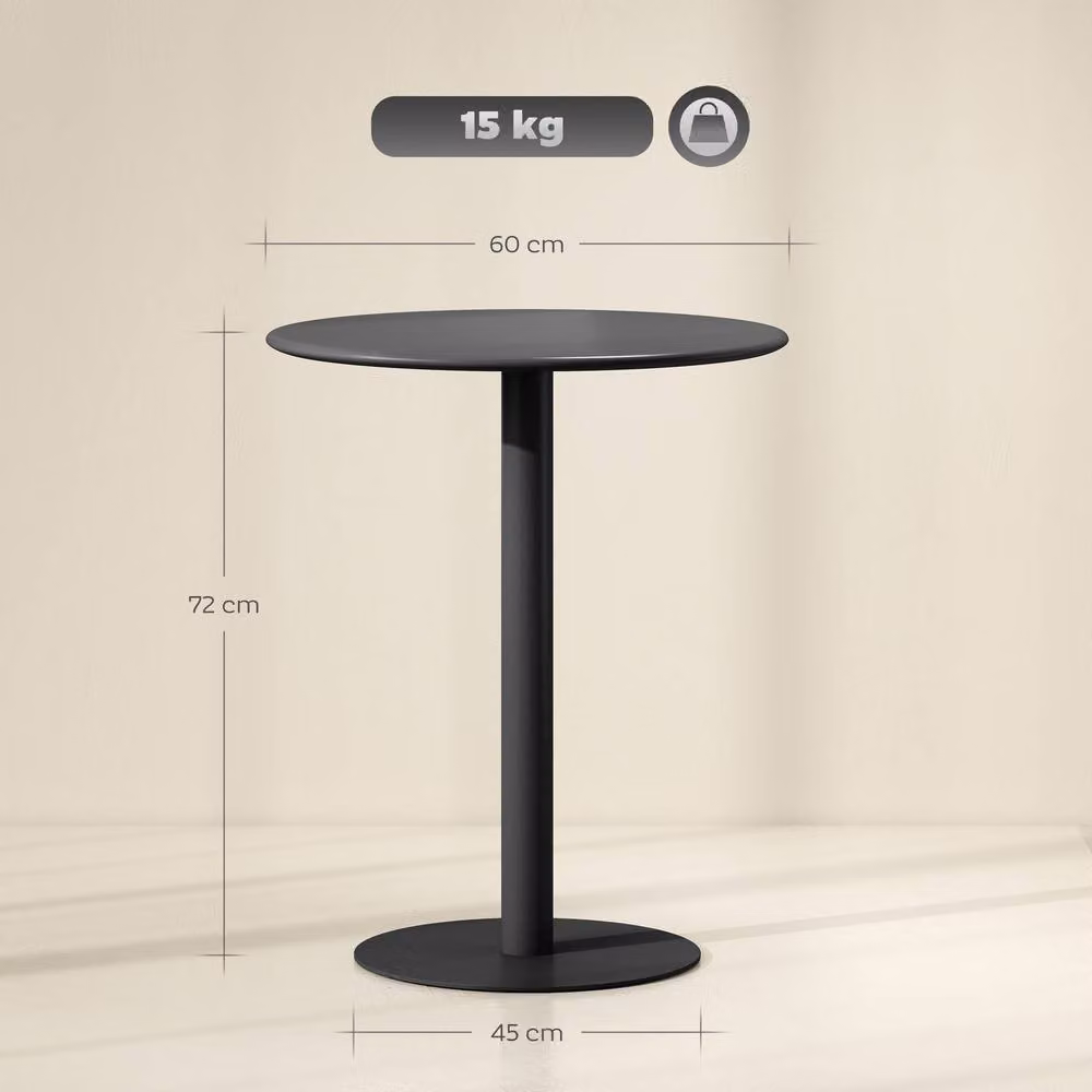 STILVORA Round Dining Table for Two with Black Matt Metal Base – 3
