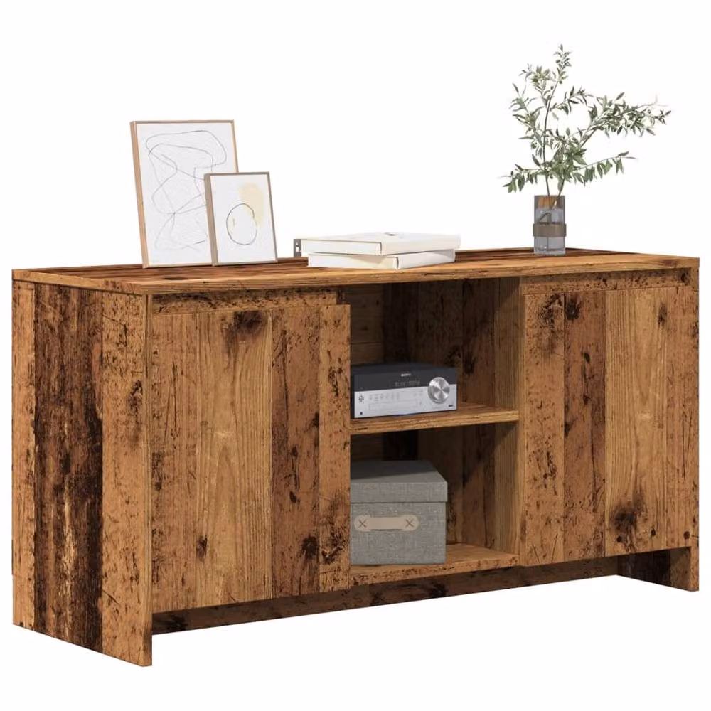 Berkfield Home Rustic TV Cabinet in Brown Engineered Wood W: 102 cm, D: 37.5 cm, H: 52.5 cm – 2