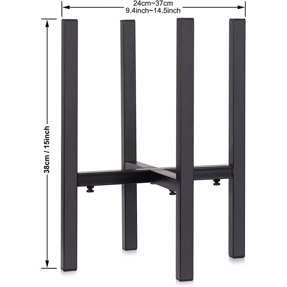 Nordara 2-in-1 Adjustable Metal Plant Stand and Pot Holder in Black – 2