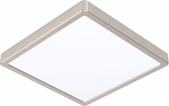 Loops Square Surface Mounted LED Wall and Ceiling Light in Satin Nickel, 20W, 4000K, W/D/H: 28.5 x 28.5 x 2.8 cm