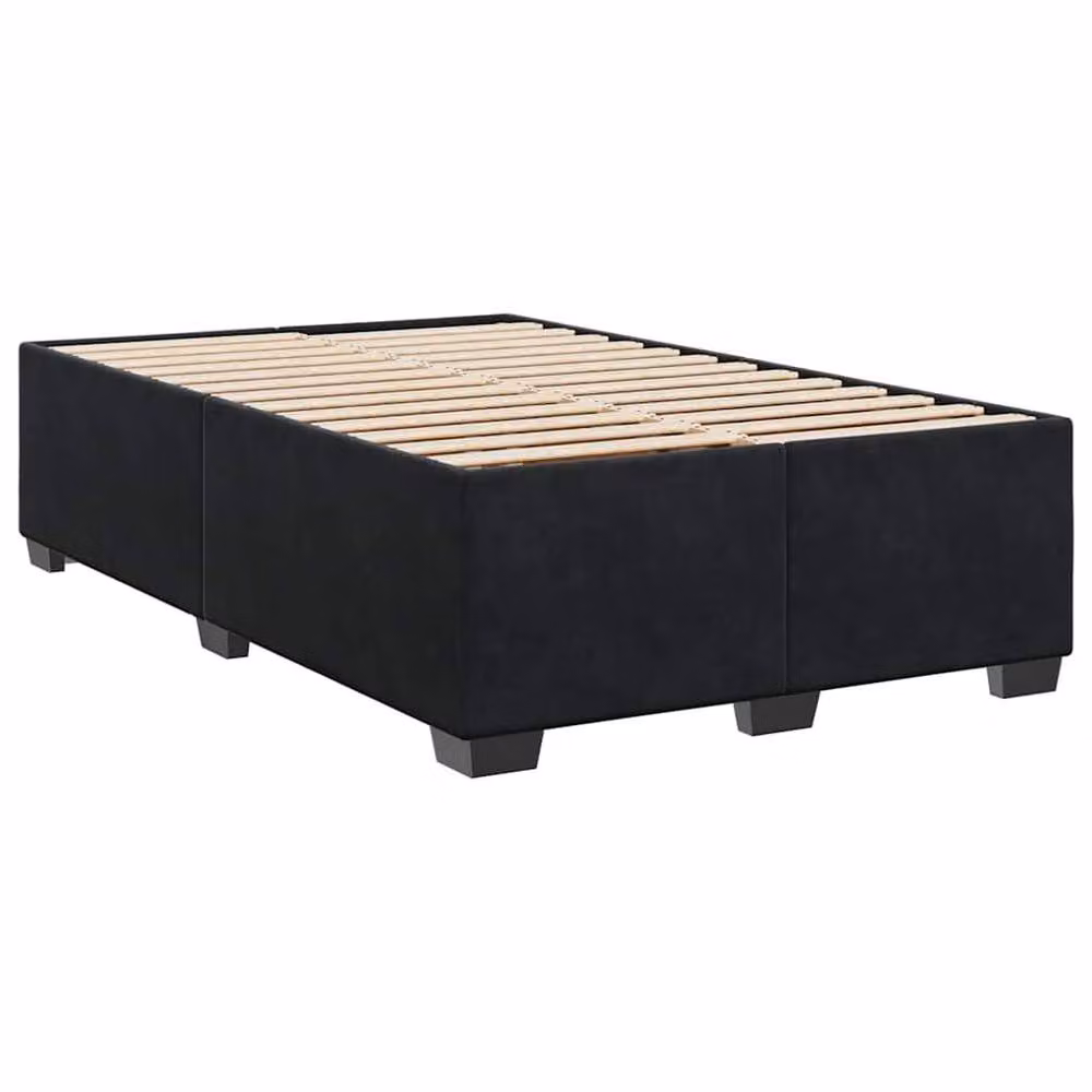 Berkfield Home Double Velvet Upholstered Bed Frame in Black, W: 140 cm, L: 200 cm – 3