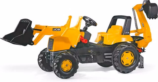 Rolly Toys JCB Pedal Vehicle and Electric Ride-on Tractor in Yellow