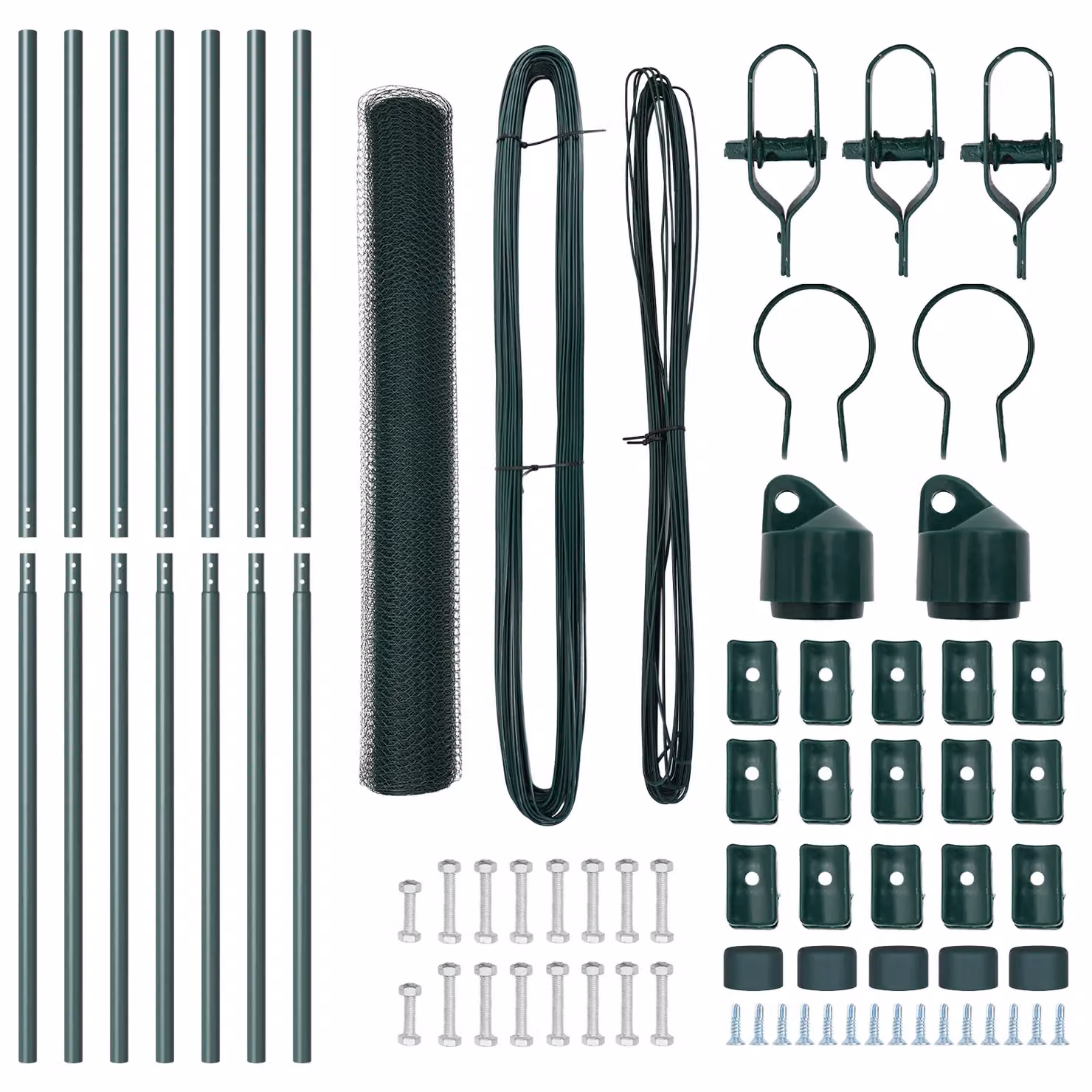 Berkfield Home Green PVC-Coated Steel Hexagon Fence, H: 120 cm x W: 10 m – 4