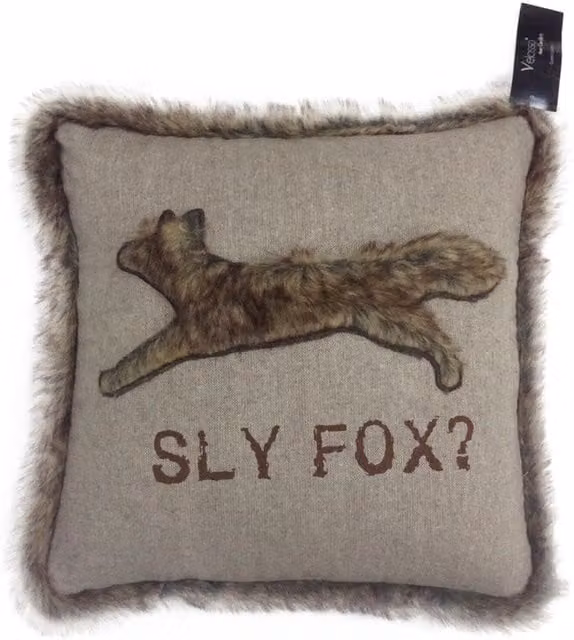 Velosso Square Faux Fur Trim Edge Cushion in Beige