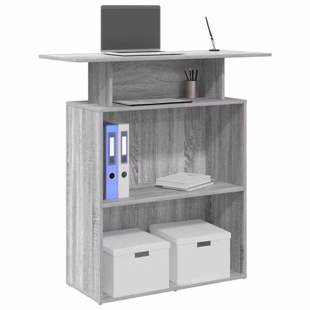Berkfield Home Grey Sonoma Reception Desk, W/D/H: 100 x 40 x 104 cm – 2