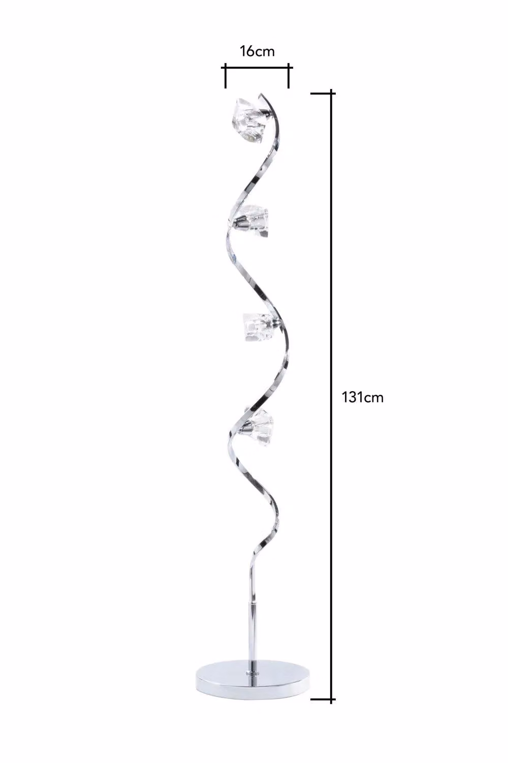 BHS Lighting Bella Chrome and Crystal Arc Floor Lamp – 2