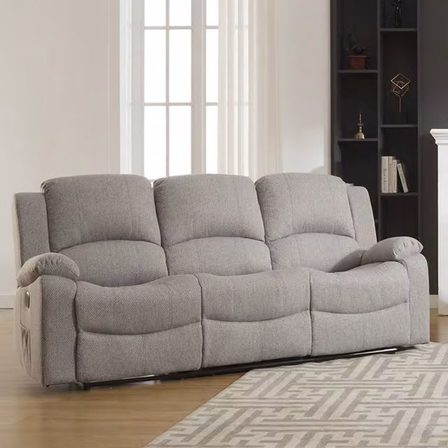 Artemis Home Marldon 3 Seat Reclining Fabric Sofa in Grey