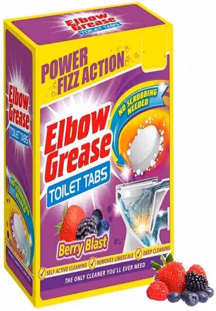 Elbow Grease Berry Blast Fizz Action Toilet Bowl Cleaner Tablets, 10 Pack, White