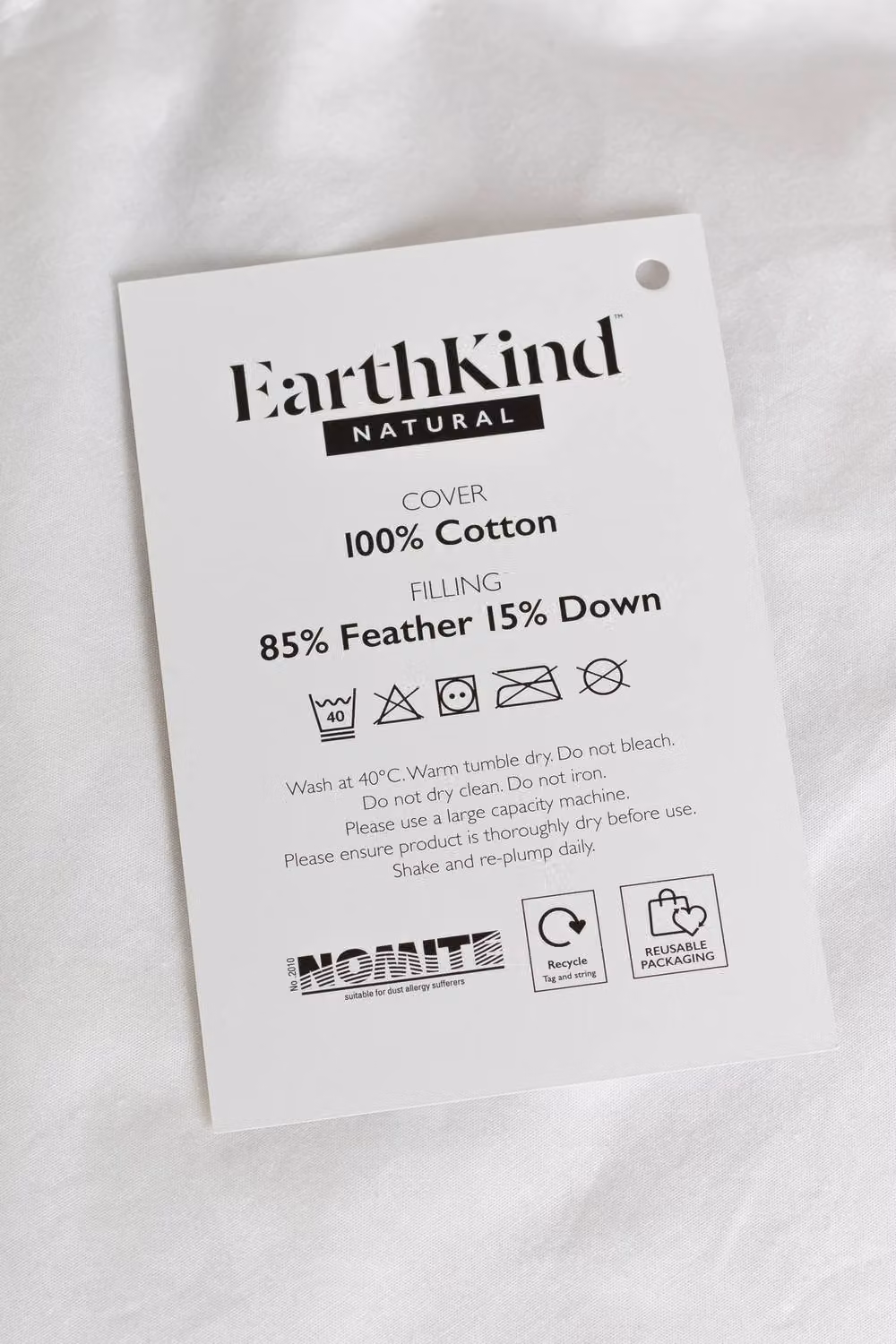 EarthKind White Feather and Down 10.5 Tog All Year Round King Size Duvet – 5