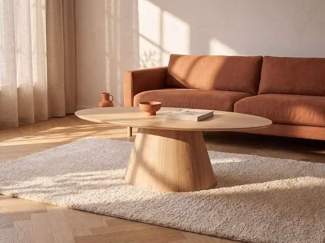 Vente-unique ANTELADA MDF Coffee Table in Light Oak, W/D/H: 60 x 60 x 40 cm – 1