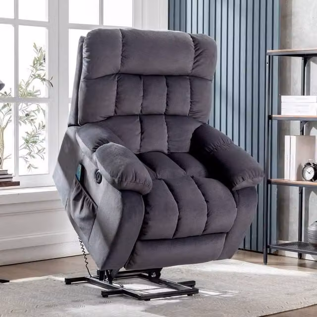 Matteo Electric Power Lift Recliner Chair in Grey Fabric – 1