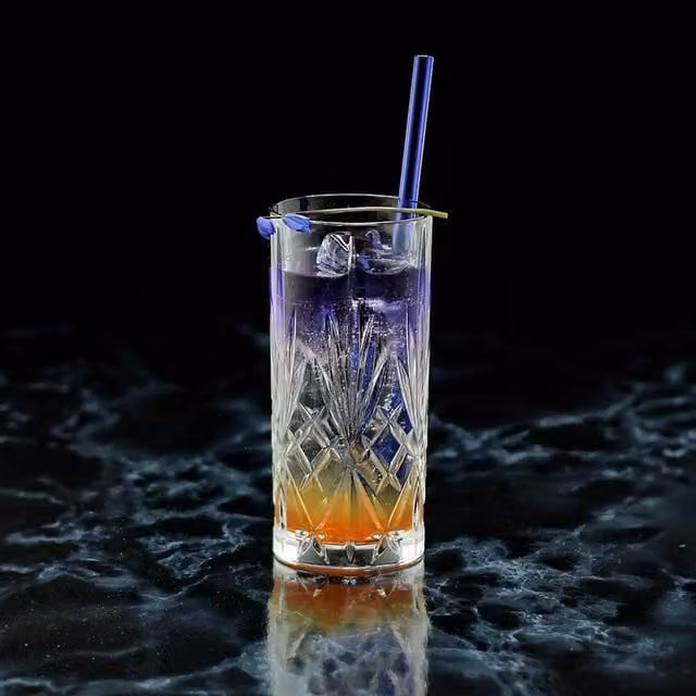RCR Melodia Geometric Tumbler Highball Glasses, 360 ml, Transparent, Set of 6
