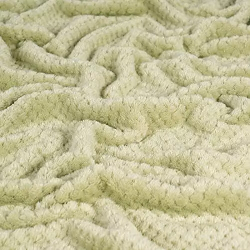 Dreamscene Sage Green Fleece Waffle Throw, W/D/H: 200 x 240 cm – 3