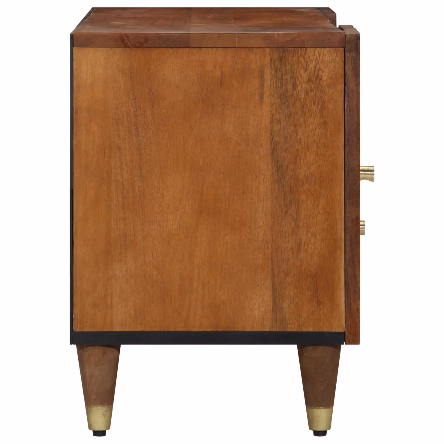 Berkfield Home Solid Mango Wood TV Cabinet in Brown and Gold, W/D/H: 105 x 33 x 46 cm – 3