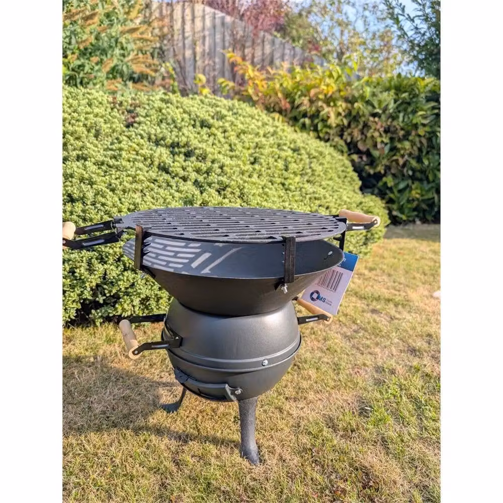 Nordara Steel Black Metal and Cast Iron Tabletop BBQ Camping Burner and Fire Pit – 3